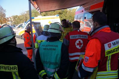 Landkreis Esslingen: Katastrophenschutzuebung Heisser Sueden in 4 Landkreisen - Uebungsorte im Landkreis Esslingen